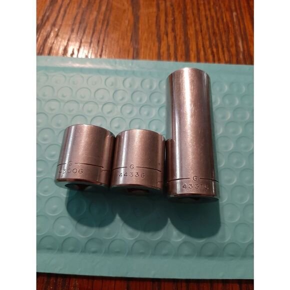 Vintage Craftsman Lot 3 11/16" 6 and 12 Point Shallow Deep Well Sockets Tools - Picture 2 of 4